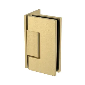 Boston Heavy Duty Large Wall to Glass Hinge with L Type Mounting Plate Soft Gold Brushed by Estelle, a Shower Hinges for sale on Style Sourcebook