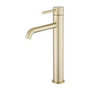 Lucid Pin Tall Basin Mixer Light Brushed Brass by Aquaperla, a Bathroom Taps & Mixers for sale on Style Sourcebook
