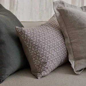 Francis Coffee Linen Cushion with Feather Filler 40x60cm by Madras Link, a Cushions, Decorative Pillows for sale on Style Sourcebook