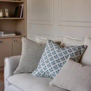 Amira Blue Linen Blend Cushion 55cm x 55cm by Madras Link, a Cushions, Decorative Pillows for sale on Style Sourcebook