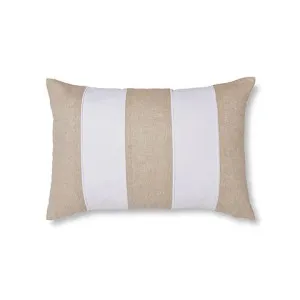 Riley White/linen Patch Cushion 40X60CM Duck Feather Filled by Madras Link, a Cushions, Decorative Pillows for sale on Style Sourcebook