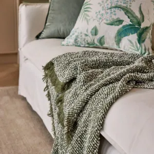 Clara Green/Cream Textured Throw 160x200cm by Madras Link, a Throws for sale on Style Sourcebook