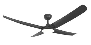ThreeSixty FlatJet 56" 3, 4 or 5 Blade DC Ceiling Fan with 24W LED Light - Black by ThreeSixty, a Ceiling Fans for sale on Style Sourcebook