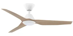 Fanco Infinity-iD V3 48" DC Ceiling Fan with 3CCT LED Light and Remote - White and Beechwood by Fanco, a Ceiling Fans for sale on Style Sourcebook