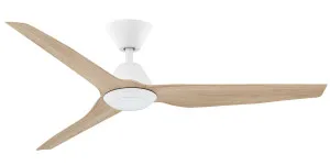 Fanco Infinity-iD V3 54" DC Ceiling Fan with 3CCT LED Light and Remote - White and Beechwood by Fanco, a Ceiling Fans for sale on Style Sourcebook