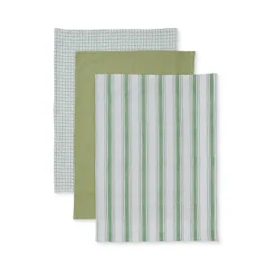 Woven Cotton Blend Blue/Green Teatowel Pack 3 by Madras Link, a Tea Towels for sale on Style Sourcebook