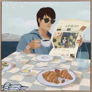 Coffee & Headlines Canvas Art Print by Urban Road, a Prints for sale on Style Sourcebook