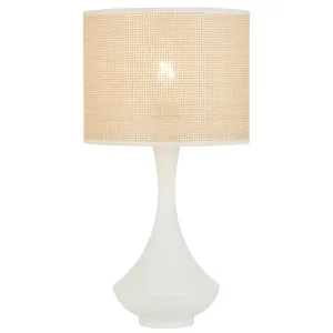 Telbix Claris Woven Paper Raffia Table Lamp with Iron Base - White and Natural by Telbix, a Lamps for sale on Style Sourcebook