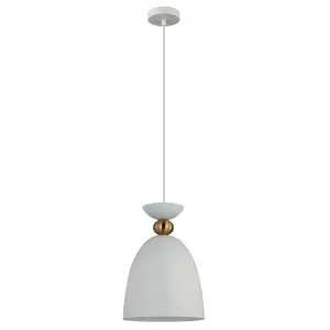 CLA Kansi Contemporary Bell Shape Pendant with Brass Accent - White by Compact Lamps Australia, a Lighting for sale on Style Sourcebook