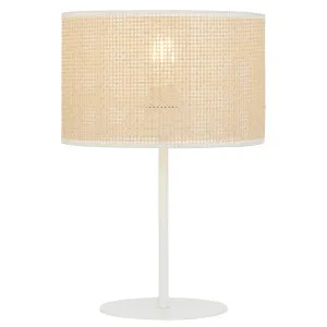 Telbix Velice Woven Paper Raffia Table Lamp with Metal Base - White and Natural by Telbix, a Lighting for sale on Style Sourcebook