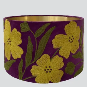 Poppy Velvet Drum Shade Purple Multi by Ruby Star, a Lighting for sale on Style Sourcebook