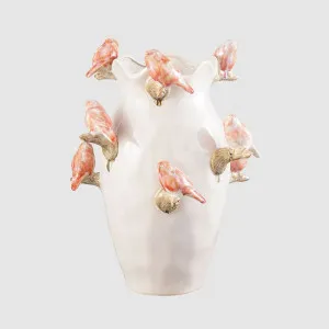 Palma Bird Vase Pink & white by Florabelle Living, a Plants for sale on Style Sourcebook