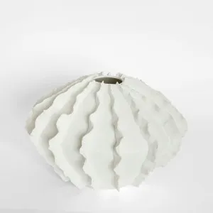 Kelp Wide Vase White by Florabelle Living, a Plant Holders for sale on Style Sourcebook