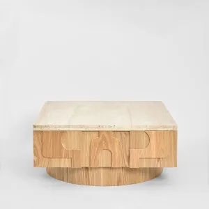 Solara Coffee Table Travertine & Oak by MRD Home, a Christmas for sale on Style Sourcebook