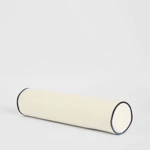 Brighton Bolster Cushion Ivory with Blue Piping by OneWorld Collection, a Christmas for sale on Style Sourcebook