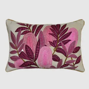 Pink Banksia Cushion 40x60cm Cream by Ruby Star, a Christmas for sale on Style Sourcebook