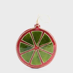Handpainted Capiz Fruit Slice Green by Vixen & Velvet, a Christmas for sale on Style Sourcebook