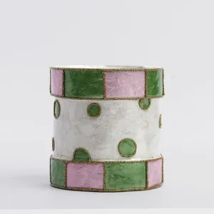 Checker Capiz Dot Drum Pink & Green by Vixen & Velvet, a Christmas for sale on Style Sourcebook
