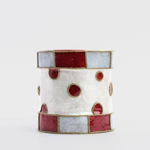Checker Capiz Dot Drum Red & Blue by Vixen & Velvet, a Christmas for sale on Style Sourcebook