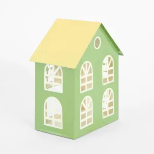 Hand Painted Metal Green Village House by Vixen & Velvet, a Christmas for sale on Style Sourcebook