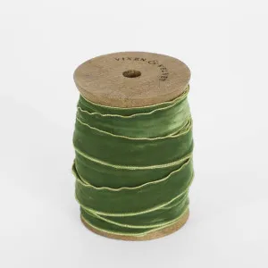 Velvet Ribbon Roll w. Gold Trim Olive Green 20mm x 10m by Vixen & Velvet, a Christmas for sale on Style Sourcebook