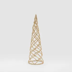 Swirling Tinsel Cone Tree Gold by Vixen & Velvet, a Christmas for sale on Style Sourcebook