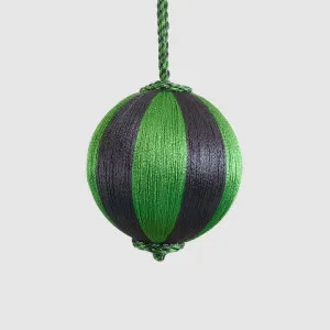 Silk Stripe Bauble Small Navy Blue & Green by Vixen & Velvet, a Plants for sale on Style Sourcebook