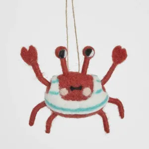 Little Swimmer Hanging Crab Tree Decoration by Vixen & Velvet, a Christmas for sale on Style Sourcebook