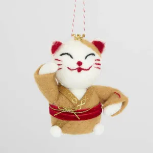 Joy Lucky Cat Hanging Tree Decoration by Vixen & Velvet, a Christmas for sale on Style Sourcebook