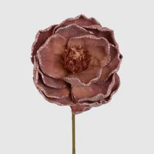 Glitter Magnolia Stem Pink by Vixen & Velvet, a Cushions, Decorative Pillows for sale on Style Sourcebook
