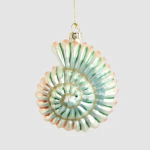 Blue Glass Nautilus Shell Tree Decoration by Vixen & Velvet, a Plants for sale on Style Sourcebook