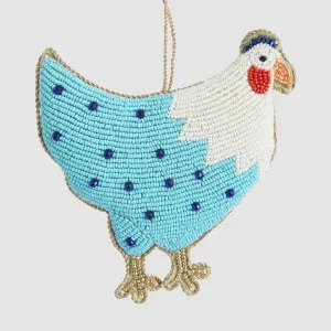 Positano Hen Hanging Decoration Blue by Vixen & Velvet, a Cushions, Decorative Pillows for sale on Style Sourcebook