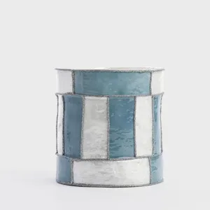 Blue Stripe Capiz Drum by Vixen & Velvet, a Plants for sale on Style Sourcebook