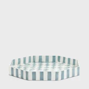 Blue Check Capiz Tray Sml by Vixen & Velvet, a Decorative Accessories for sale on Style Sourcebook