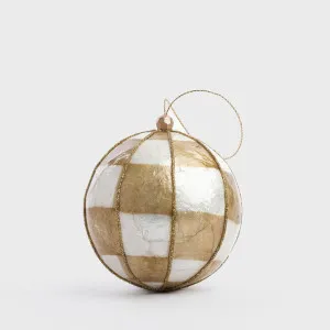 Squared Capiz Hand Painted Bauble Gold by Vixen & Velvet, a Decorative Accessories for sale on Style Sourcebook