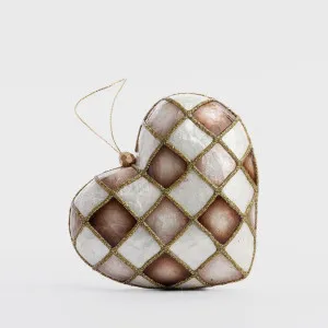 Checker Capiz Heart Decoration Brown Med by Vixen & Velvet, a Lighting for sale on Style Sourcebook