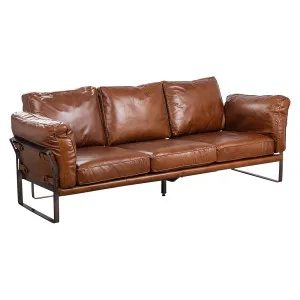 Ricardo 3 seater Leather Sofa, Havana Brown by Schots, a Sofas for sale on Style Sourcebook