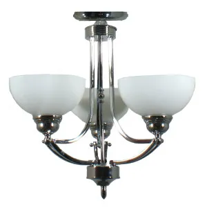 Houston 3 Light Flush Pendant, Chrome by Lighting Inspirations, a Fixed Lights for sale on Style Sourcebook