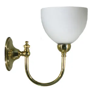 Loxton Wall Light with Decatron Opal Matte Shade, Polished Brass by Lighting Inspirations, a Fixed Lights for sale on Style Sourcebook
