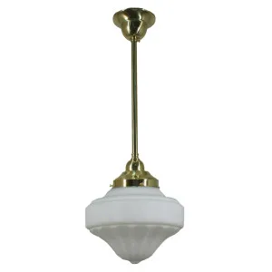 Derby 9'' Opal Matte on Rod Set 1/2'' x 1/2m, Polished Brass by Lighting Inspirations, a Fixed Lights for sale on Style Sourcebook