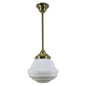 Parkville Opal Matte on Rod Set 1/2'' x 1/2m, Polished Brass by Lighting Inspirations, a Fixed Lights for sale on Style Sourcebook