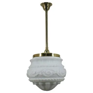 Premier 12'' Opal Matte on Rod Set 3/4'' x 1/2m, Polished Brass by Lighting Inspirations, a Fixed Lights for sale on Style Sourcebook