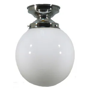 Sphere 6'' Opal Gloss Batten Fix, Chrome by Lighting Inspirations, a Fixed Lights for sale on Style Sourcebook