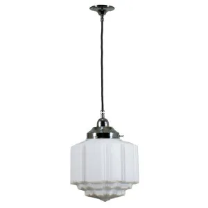 St Kilda 8'' On Cloth Cord Suspension, Chrome by Lighting Inspirations, a Fixed Lights for sale on Style Sourcebook