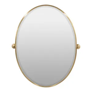 Rafael Oval Pivot Mirror, Brushed Brass by Schots, a Mirrors for sale on Style Sourcebook