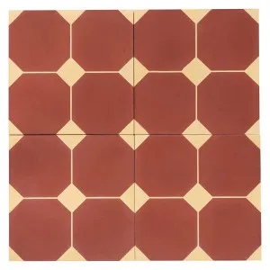 Sorrell 20x20x1.6cm Feature Encaustic Tile, Red & Beige by Schots, a Encaustic Tiles for sale on Style Sourcebook