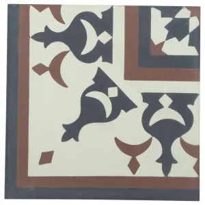 Toulon 20x20cm Corner Encaustic Tile, Multi Colour by Schots, a Encaustic Tiles for sale on Style Sourcebook