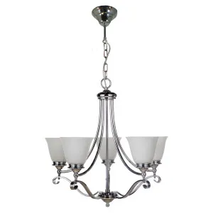 Dallas 5 Light 5 Arm Pendant, Chrome by Lighting Inspirations, a Fixed Lights for sale on Style Sourcebook