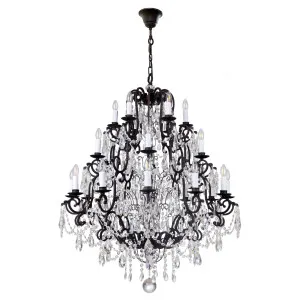 Salzburg 24 Light Crystal Glass Chandelier Light, Bronze by Lighting Inspirations, a Chandeliers for sale on Style Sourcebook