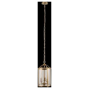 Manor Medium 3 Light Lantern, Satin Brass by Lighting Inspirations, a Fixed Lights for sale on Style Sourcebook